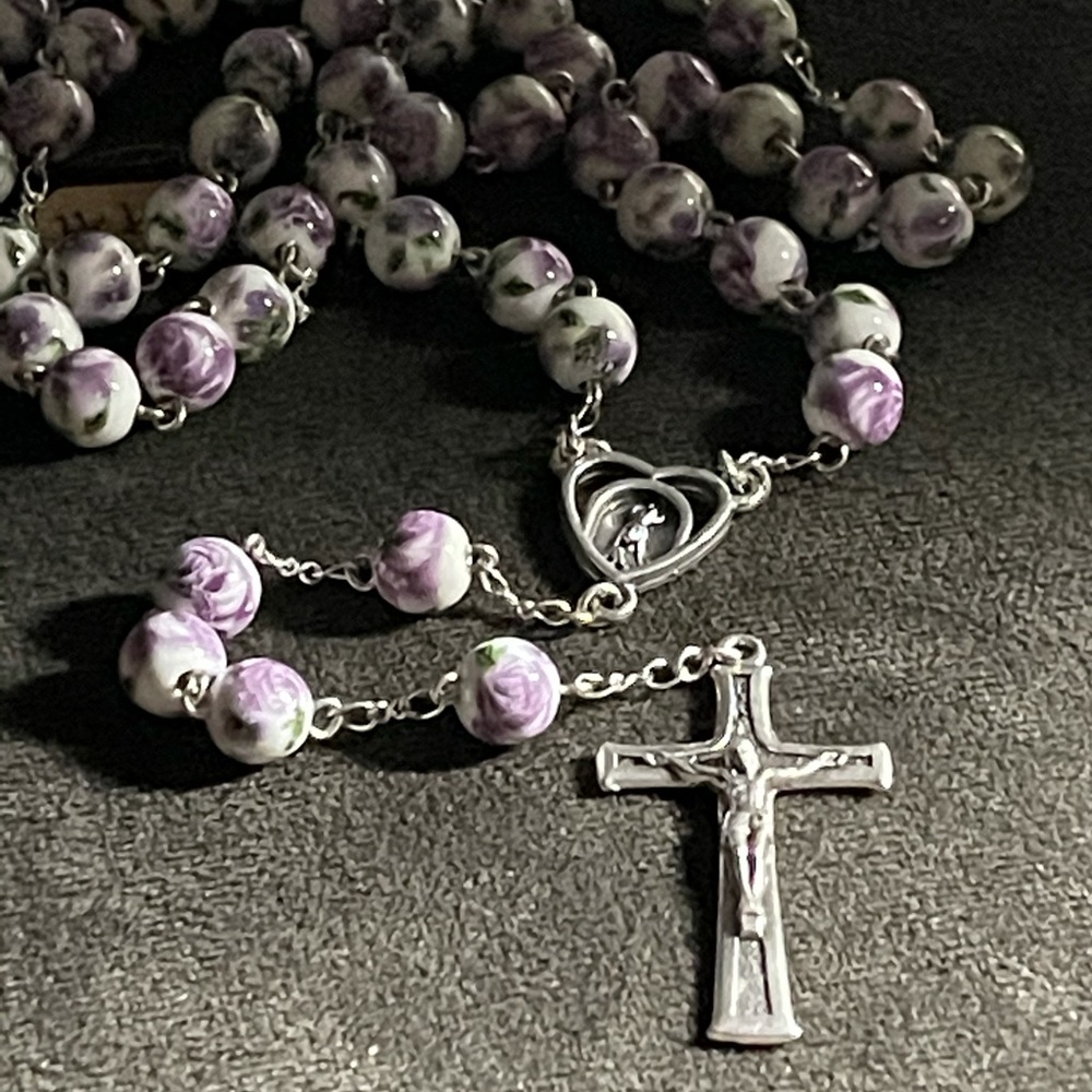 Handmade Rosary with painted beads